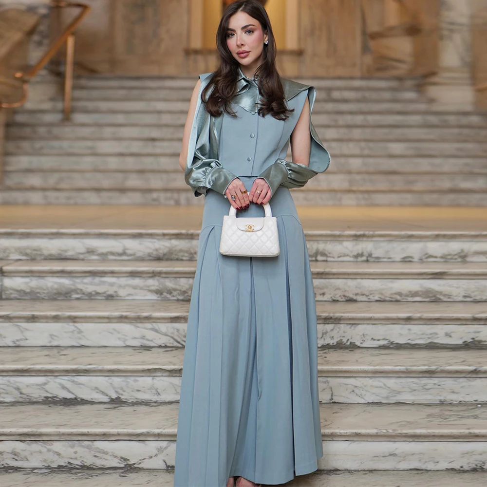 Elegant Blue Jersey Evening Dress Exquisite High Collar Customized Celebrity Gowns Temperament Buttons Special Occasion Gowns
Elegant Blue Jersey Evening Dress Exquisite High Collar Customized Celebrity Gowns Temperament Buttons Special Occasion Gowns
