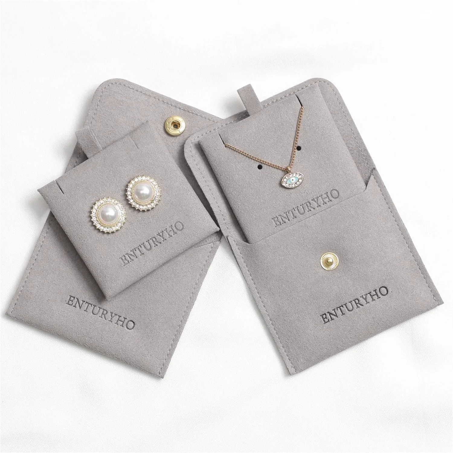 50 sets of gray personalized jewelry packaging bag custom logo button bag fashion small envelope bag necklace clip microfiber ba 
50 sets of gray personalized jewelry packaging bag custom logo button bag fashion small envelope bag necklace clip microfiber ba