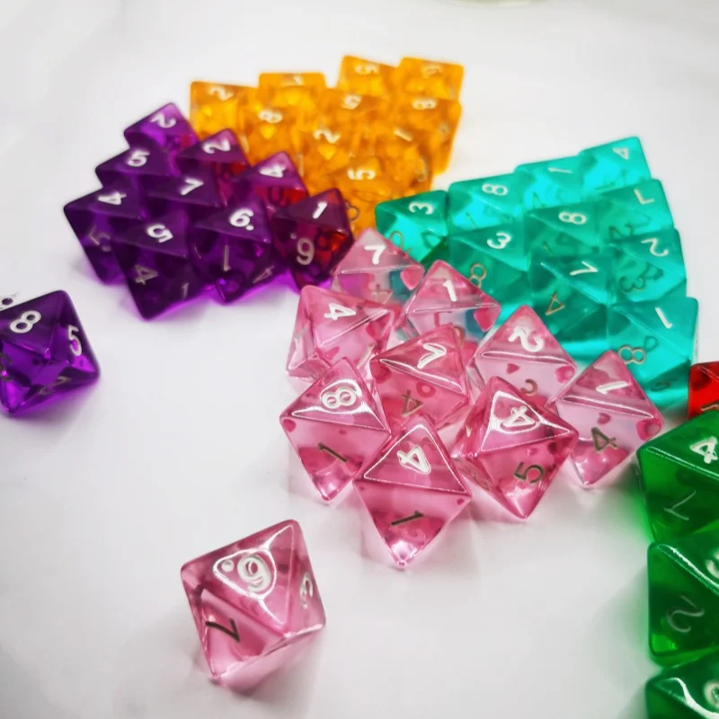 D8 10Pcs /Set Acrylic Dice Set Polyhedral 8 Faces Dice Faces And Gestures Board game Dice 8 Sides Dice For DND Or COC Game
D8 10Pcs /Set Acrylic Dice Set Polyhedral 8 Faces Dice Faces And Gestures Board game Dice 8 Sides Dice For DND Or COC Game