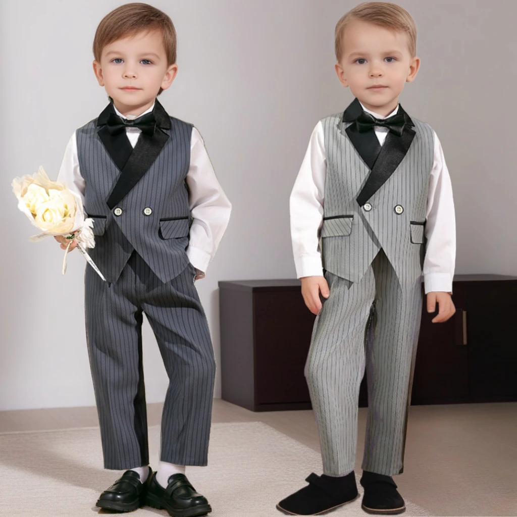 Trendy 2025 Kids Vest Set British Style Flower Boys Wedding Birthday Suit Spring/Summer School Children Host Performance Outfits
Trendy 2025 Kids Vest Set British Style Flower Boys Wedding Birthday Suit Spring/Summer School Children Host Performance Outfits