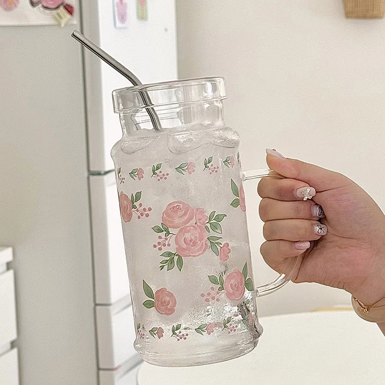 High Borosilicate Glass Cup Large Capacity Ins Glass Cup Heat Resistant Straw Cup High Aesthetic Value Water Cup Fruit Juice Cup
High Borosilicate Glass Cup Large Capacity Ins Glass Cup Heat Resistant Straw Cup High Aesthetic Value Water Cup Fruit Juice Cup