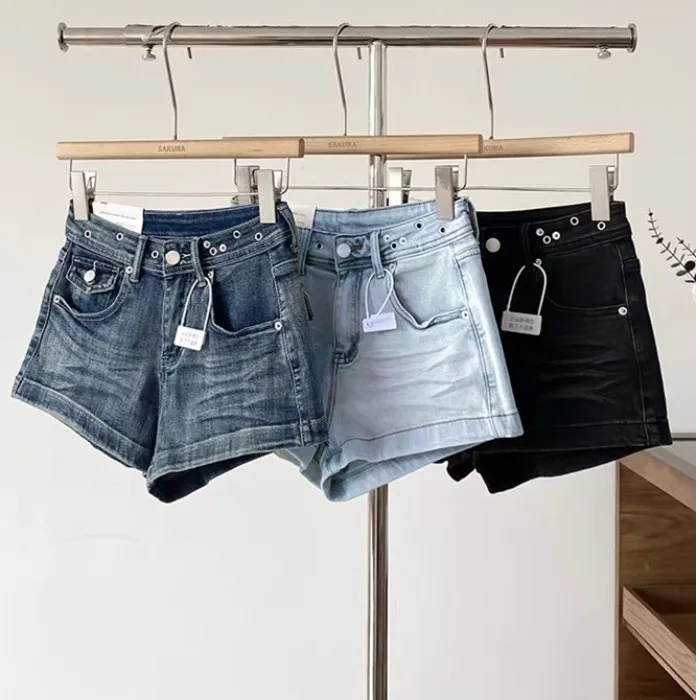 Korean Chic Heavy Duty Sexy Denim Short Shorts Women's Slim Fit Elastic A-Line Hot Pants High Waist Rivet Coated Denim Summer...
Korean Chic Heavy Duty Sexy Denim Short Shorts Women's Slim Fit Elastic A-Line Hot Pants High Waist Rivet Coated Denim Summer...