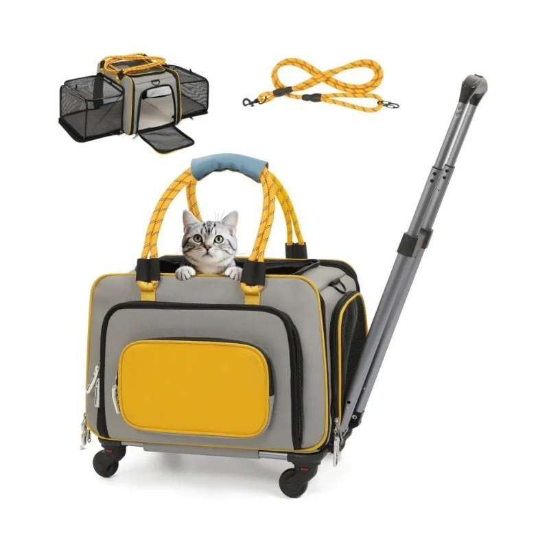 New Pet Trolley Bag Portable Large Capacity Cat Bag Luggage Pet Travel Bag with Wheels for Small Medium Pets
New Pet Trolley Bag Portable Large Capacity Cat Bag Luggage Pet Travel Bag with Wheels for Small Medium Pets
