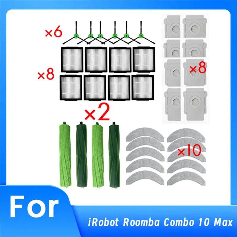 Essential Top For Irobot Roomba Combo 10 Max Robot Vacuum Main Side Brush HEPA Filter Mop Dust Bag Pad Ultra Durable Accessories
Essential Top For Irobot Roomba Combo 10 Max Robot Vacuum Main Side Brush HEPA Filter Mop Dust Bag Pad Ultra Durable Accessories
