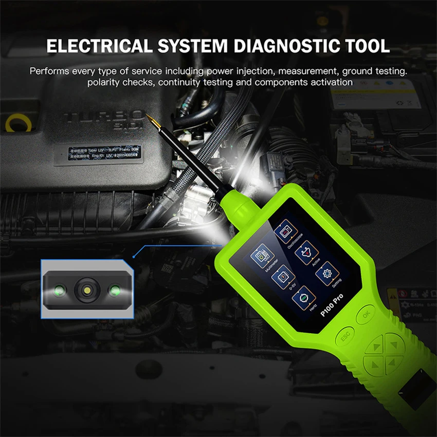 For Truck Motorcycle Tester Power Probe P100 Pro Car Circuit Analyzer Automotive Electric System Tool Injector Tester
For Truck Motorcycle Tester Power Probe P100 Pro Car Circuit Analyzer Automotive Electric System Tool Injector Tester