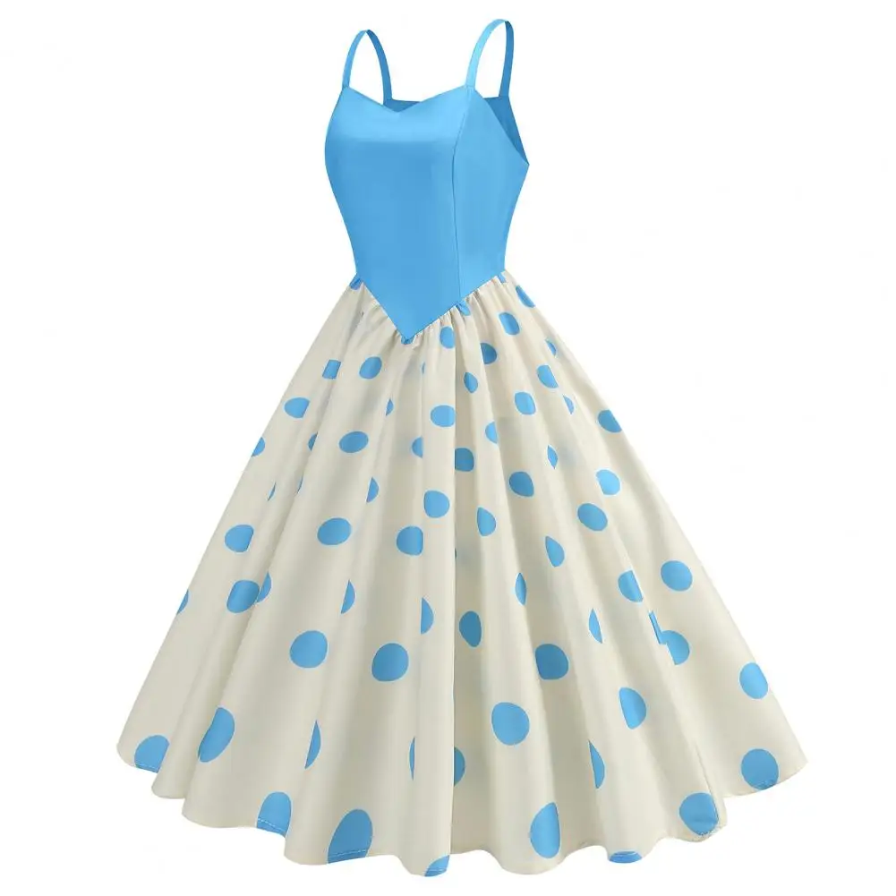 Women Evening Dress Vintage Contrast Color Dot Print A-line Midi Dress Elegant Sleeveless V Neck Pleated Princess for Women's
Women Evening Dress Vintage Contrast Color Dot Print A-line Midi Dress Elegant Sleeveless V Neck Pleated Princess for Women's