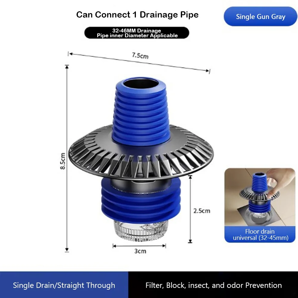 Portable Anti-odor Floor Drain Connector Multi Functional Multi-port Sewer Drain Connector Hose Adapter Washroom Accessories
Portable Anti-odor Floor Drain Connector Multi Functional Multi-port Sewer Drain Connector Hose Adapter Washroom Accessories
