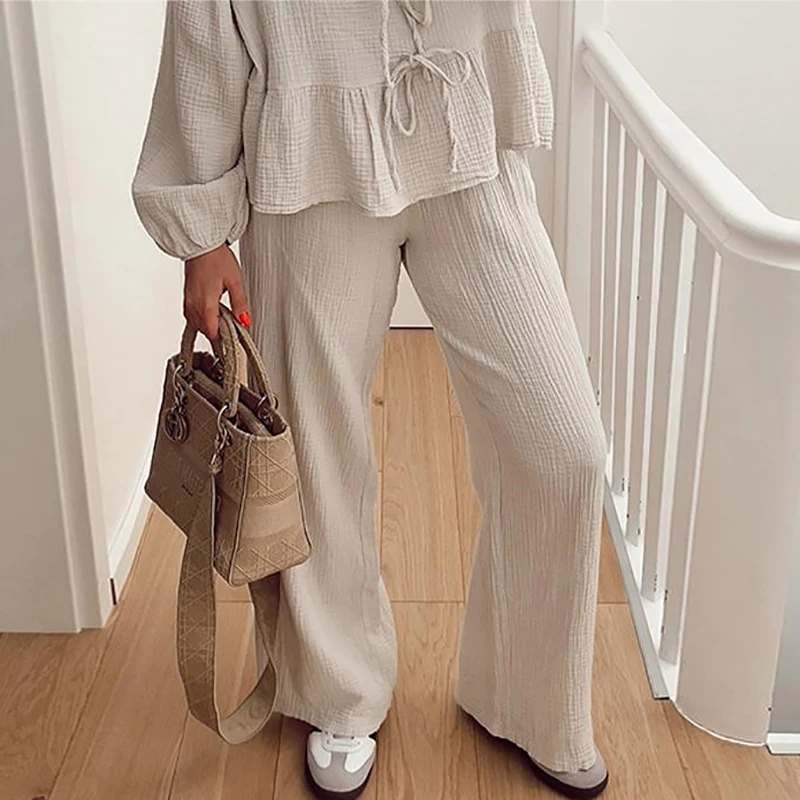 Palazzo Pants For Women Solid Color Women's Wide Leg Pants Elastic Waist Straight Pants 2024 Spring And Summer
Palazzo Pants For Women Solid Color Women's Wide Leg Pants Elastic Waist Straight Pants 2024 Spring And Summer