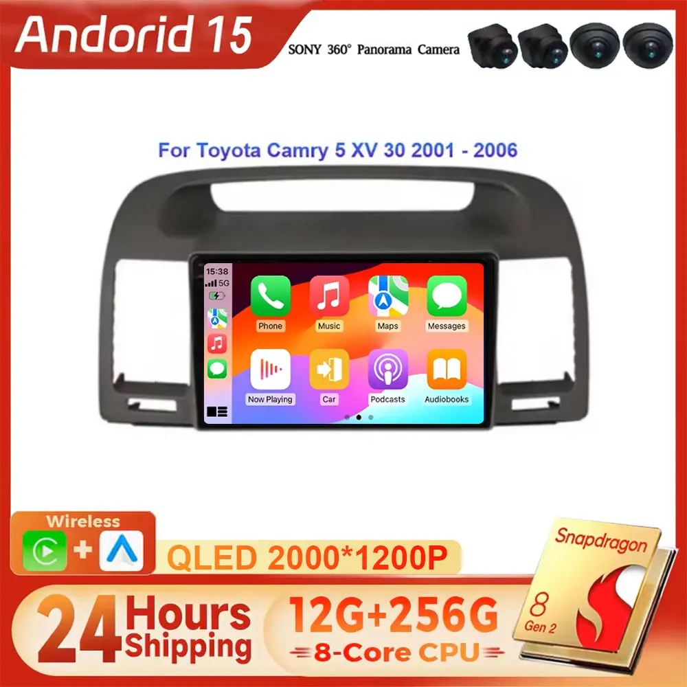 Android 15 Car Radio For Toyota Camry 5 XV 30 2001 - 2006 GPS NAVI Wireless Carplay Auto Multimedia Video Player 4G+WIFI QLED BT
Android 15 Car Radio For Toyota Camry 5 XV 30 2001 - 2006 GPS NAVI Wireless Carplay Auto Multimedia Video Player 4G+WIFI QLED BT