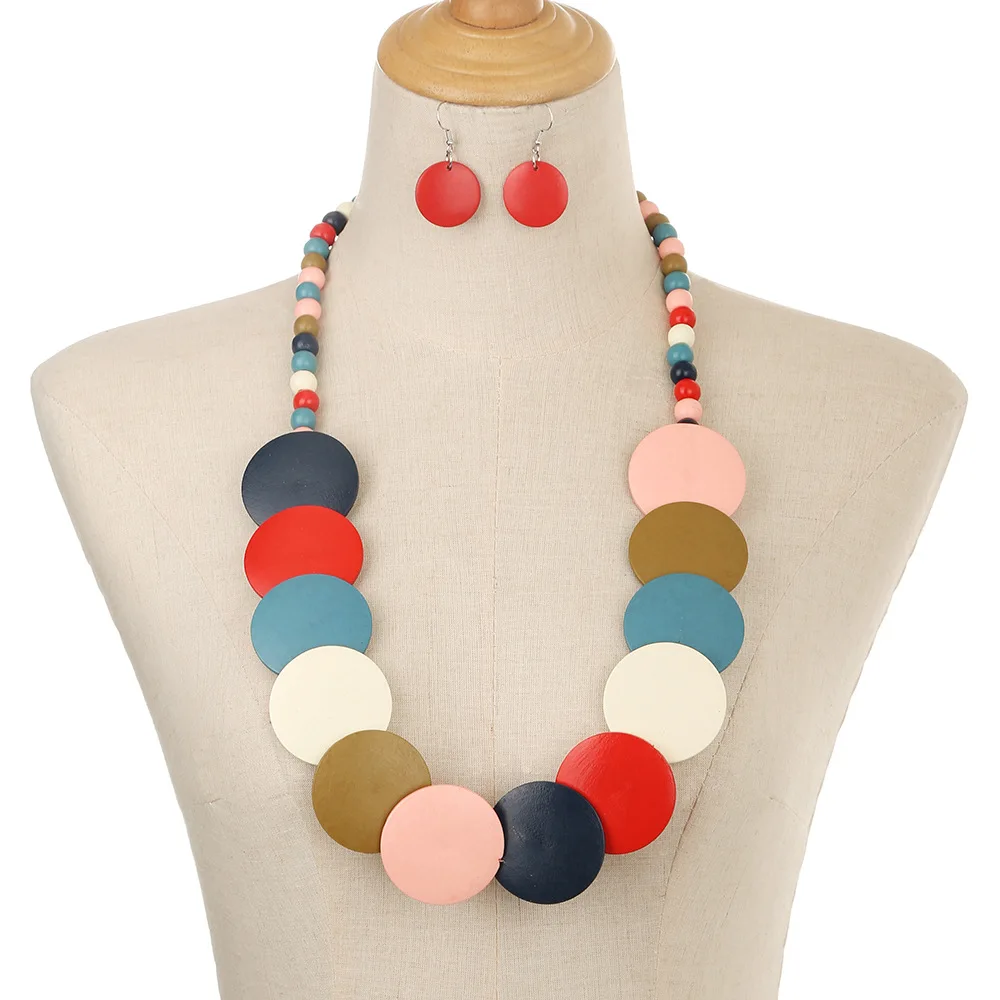 African style log piece beaded sweater chain simple necklace earrings set jewelry
African style log piece beaded sweater chain simple necklace earrings set jewelry
