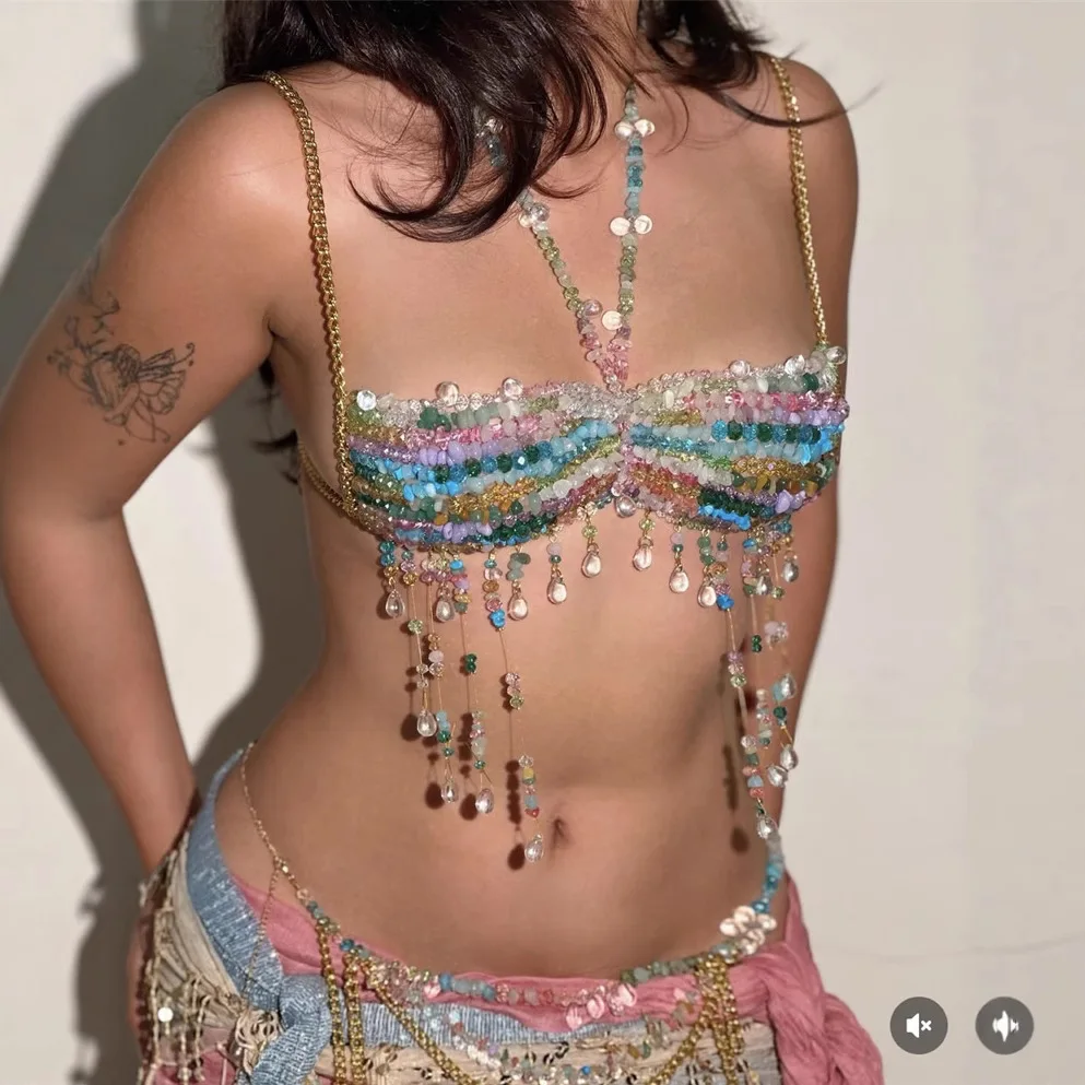 New Handmade Colorful Beaded Tassel Body Chain Hanging Neck Outwear Beaded Top Tide Chest Ornaments
New Handmade Colorful Beaded Tassel Body Chain Hanging Neck Outwear Beaded Top Tide Chest Ornaments
