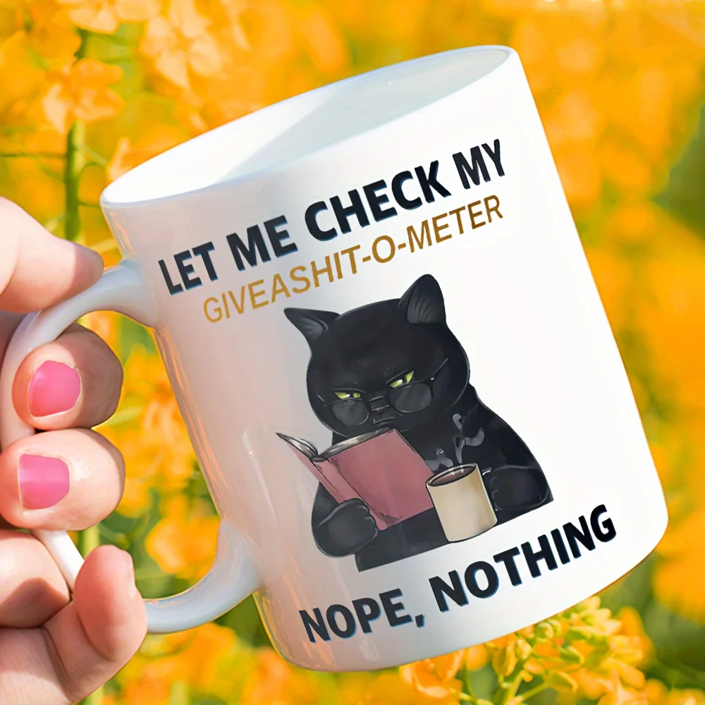 Black Cat Mug: Ceramic Cup with Cute Quotes, Ideal for Cat Lovers & Coffee Enthusiasts, All-Season Use
Black Cat Mug: Ceramic Cup with Cute Quotes, Ideal for Cat Lovers & Coffee Enthusiasts, All-Season Use