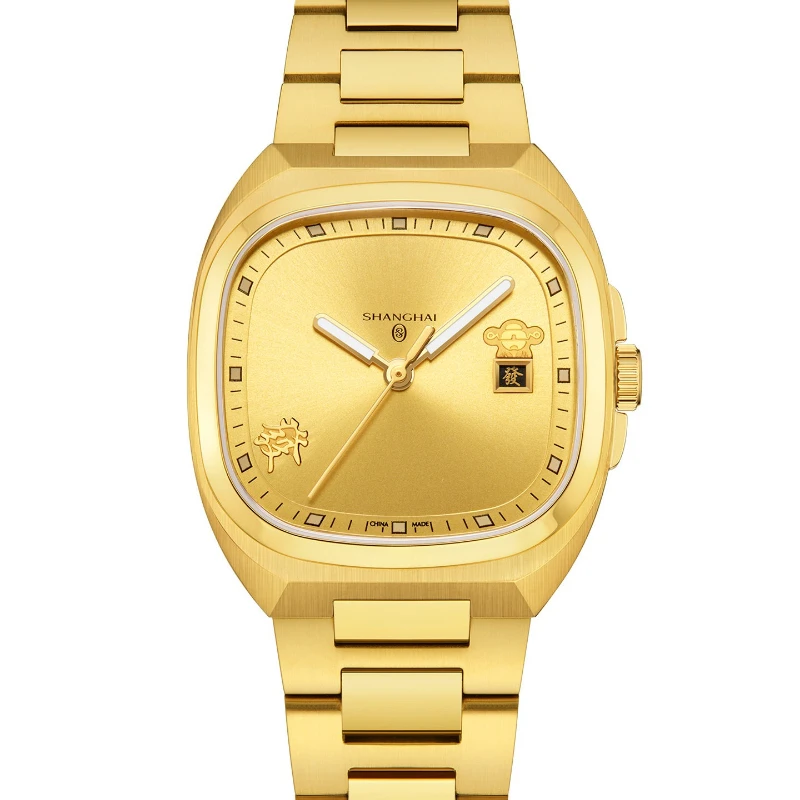 Мужские механические часы Shanghai Watch Variety Square Series Limited Edition с 24-каратным золотом, одним календарем и люминесцентным покрытием
Мужские механические часы Shanghai Watch Variety Square Series Limited Edition с 24-каратным золотом, одним календарем и люминесцентным покрытием