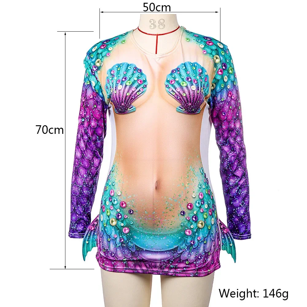 Women's Mermaid Cosplay Costume Long Sleeve Shirt Adult Halloween Dress up Suit for 2025 Carnival Stage Performance Wear
Women's Mermaid Cosplay Costume Long Sleeve Shirt Adult Halloween Dress up Suit for 2025 Carnival Stage Performance Wear