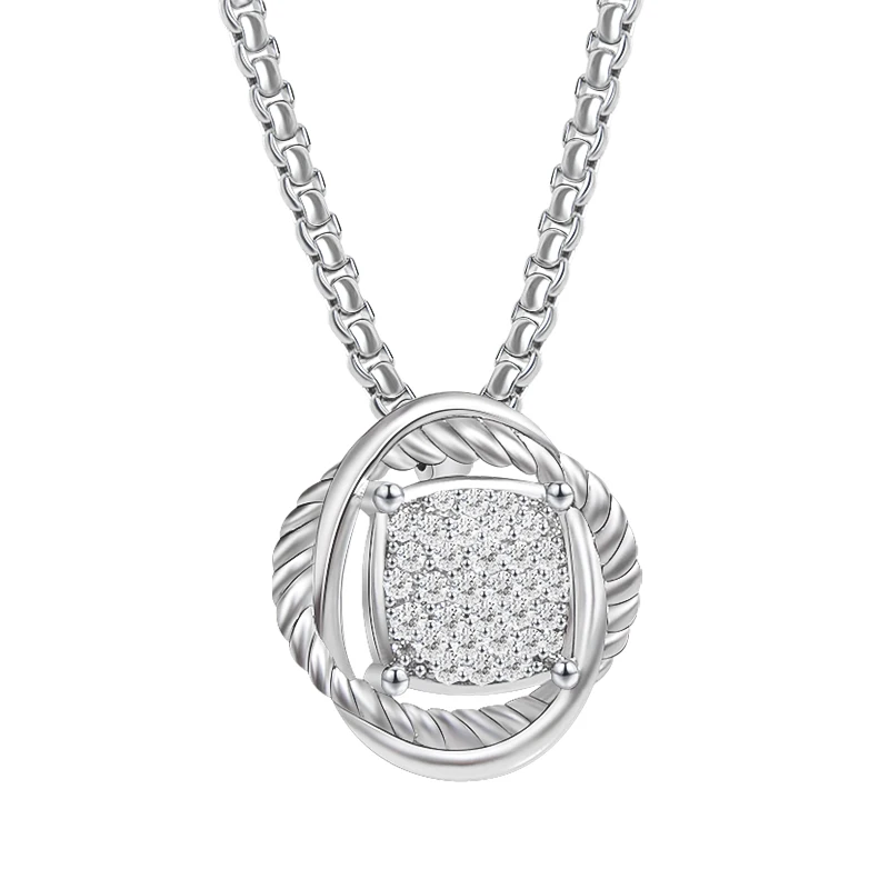 Full Cubic Zirconia Pavé Pendant Necklace Iced Out Entwined Loops Design Personalized Necklace for Women Jewelry Accessories
Full Cubic Zirconia Pavé Pendant Necklace Iced Out Entwined Loops Design Personalized Necklace for Women Jewelry Accessories