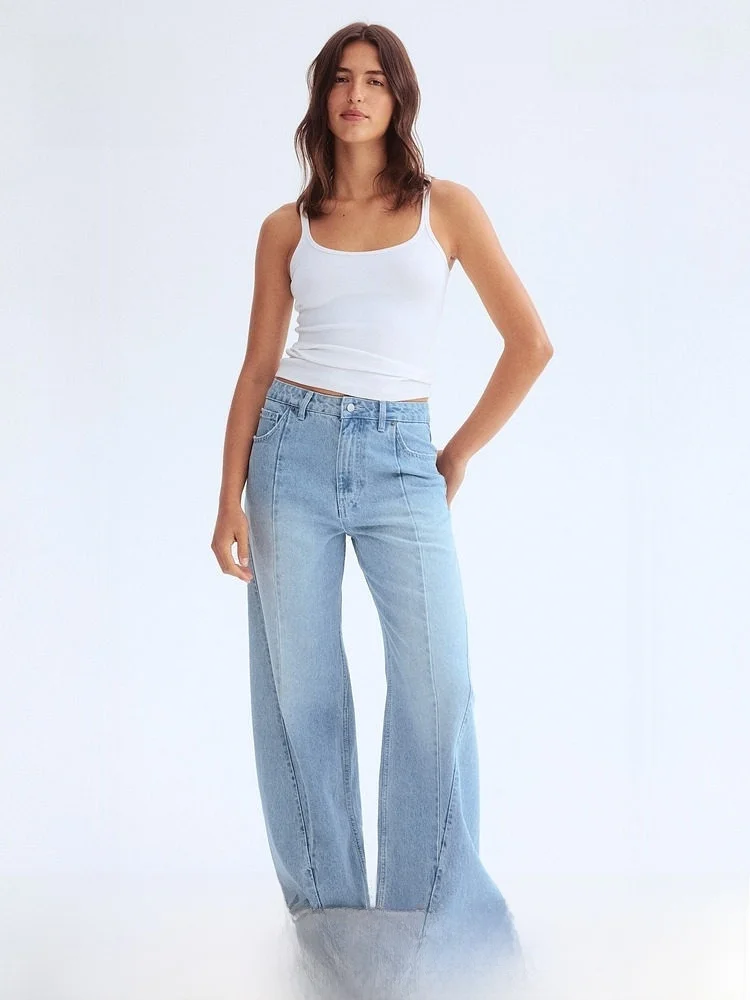 H&M Summer Women's Fashion Casual Versatile Seamed Design Jeans 1312660 Comfortable Cotton 100% Ladies Premium Denim Pants
H&M Summer Women's Fashion Casual Versatile Seamed Design Jeans 1312660 Comfortable Cotton 100% Ladies Premium Denim Pants