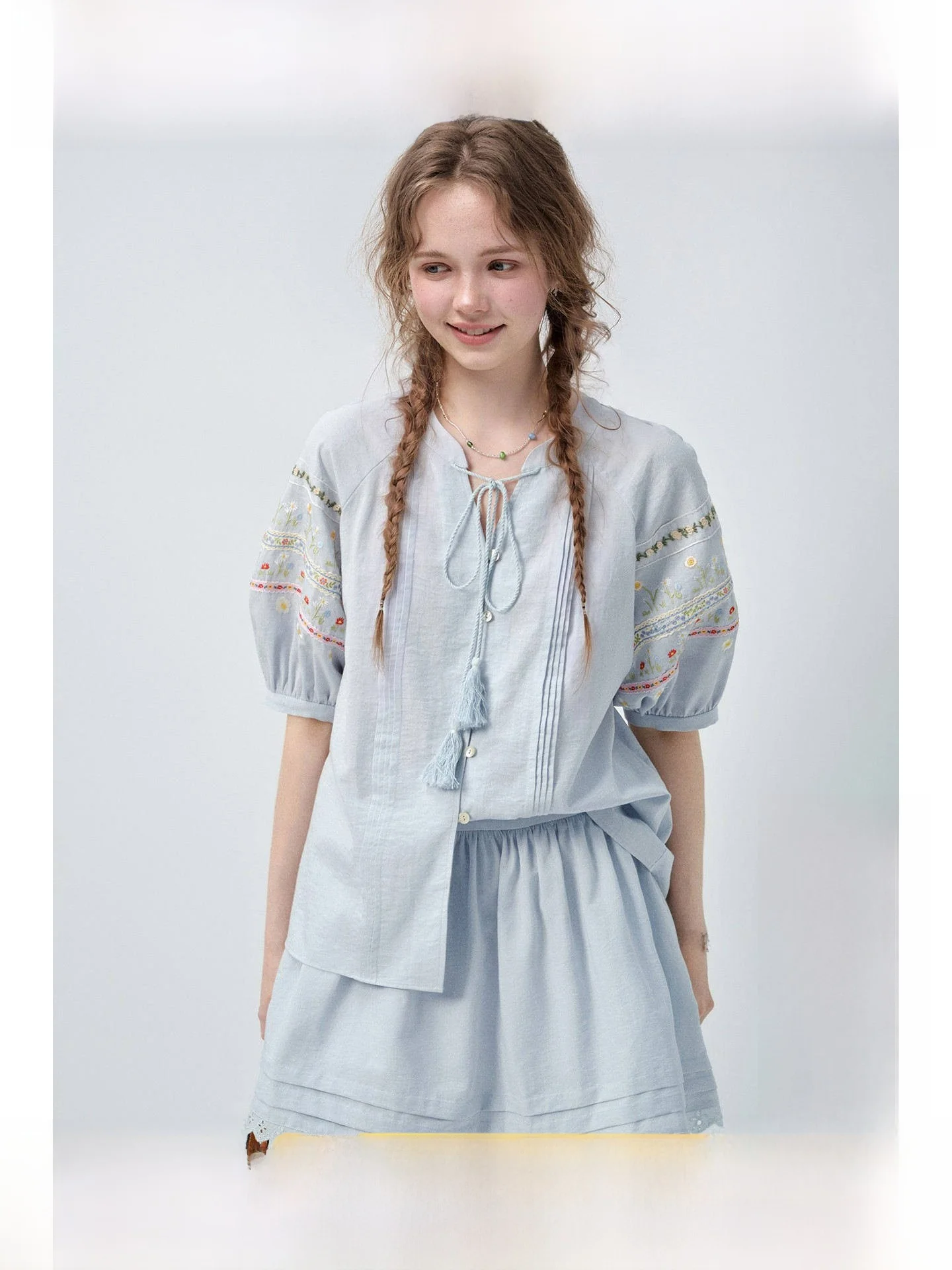 Rui plus Size Embroidered Short Skirt Set Loose Slimming Short Sleeve A-Line Summer Versatile for Plump Women Top Bottoms
Rui plus Size Embroidered Short Skirt Set Loose Slimming Short Sleeve A-Line Summer Versatile for Plump Women Top Bottoms