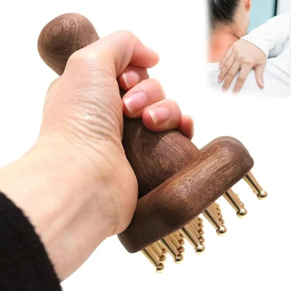 Relief 24teeth Copper Head Massage Comb Wooden Handle Durable Meridian Point Massager Brush Sturdy Chinese SPA Gua Sha Tool 
Relief 24teeth Copper Head Massage Comb Wooden Handle Durable Meridian Point Massager Brush Sturdy Chinese SPA Gua Sha Tool