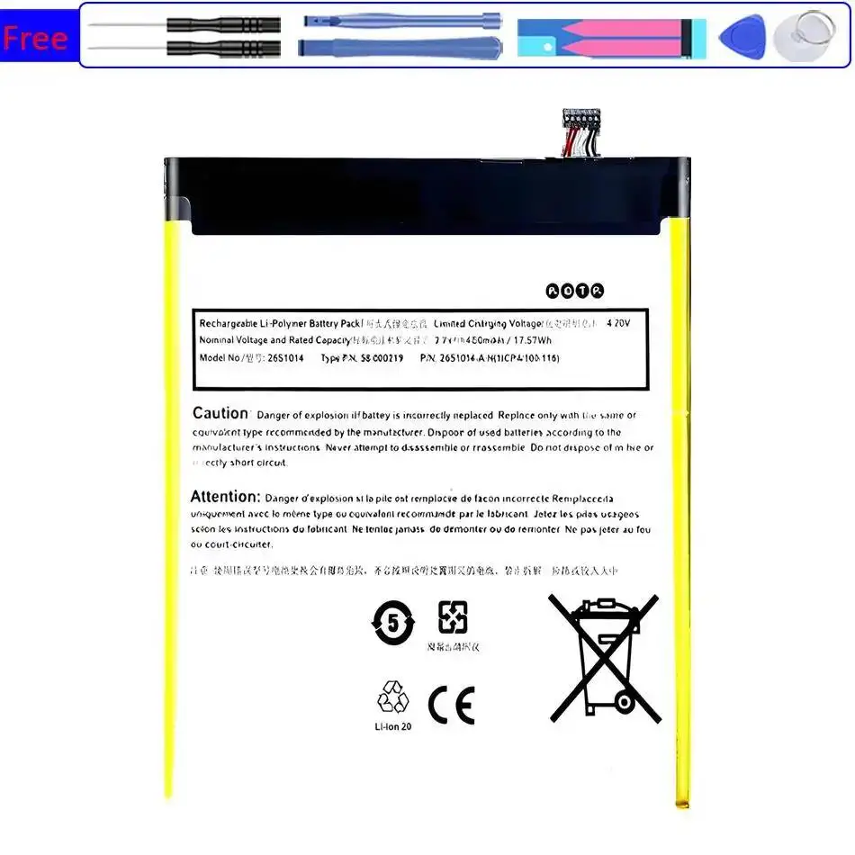 Tablet Battery for Amazon Kindle Fire HD 8" 7th Gen SX0340T 2017 Tablet Pad 58-000219 26s1014 4750mAh
Tablet Battery for Amazon Kindle Fire HD 8" 7th Gen SX0340T 2017 Tablet Pad 58-000219 26s1014 4750mAh