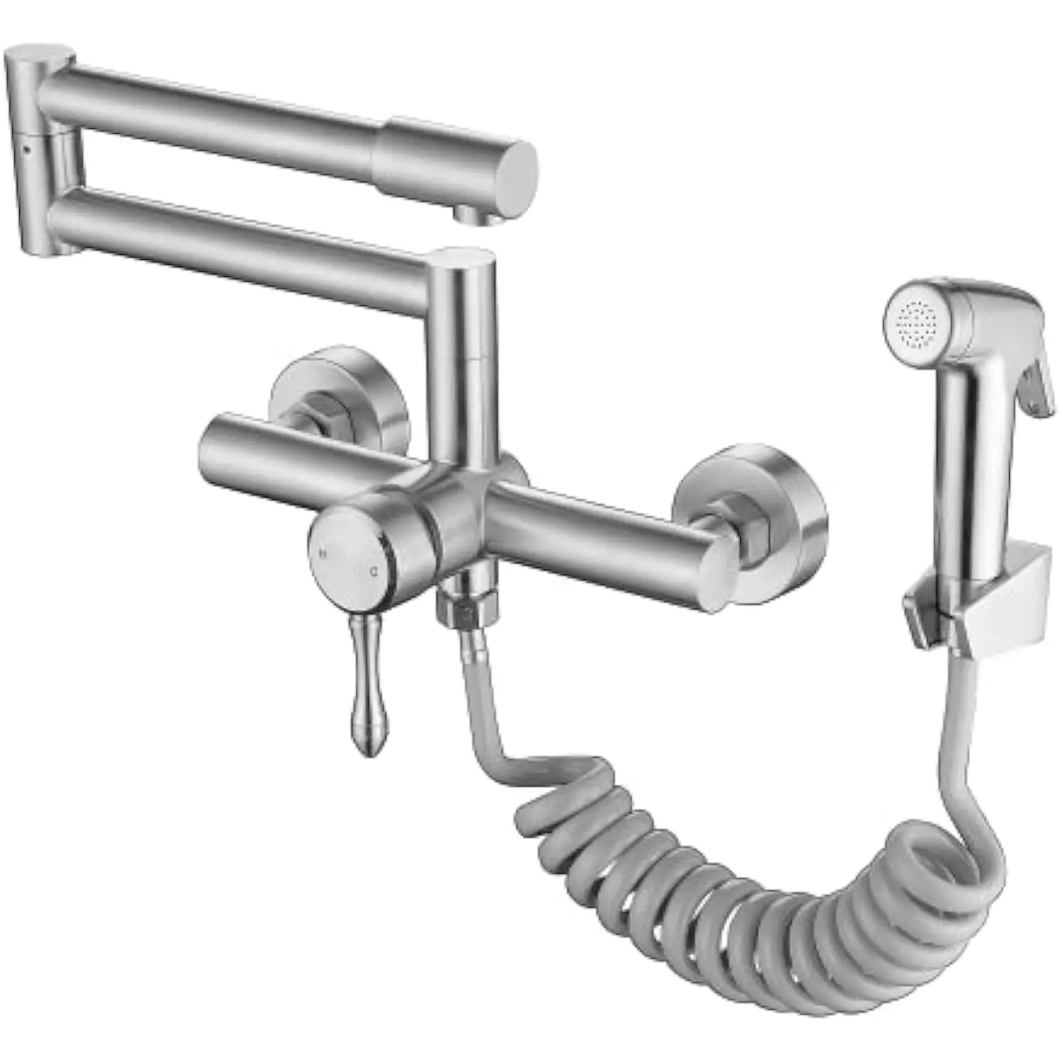 Kitchen Faucet Wall Mount with Side Sprayer 8 Inch Center, Folding Design for Commercial Use, Stainless Steel Bar Tap, Lead-Fre
Kitchen Faucet Wall Mount with Side Sprayer 8 Inch Center, Folding Design for Commercial Use, Stainless Steel Bar Tap, Lead-Fre