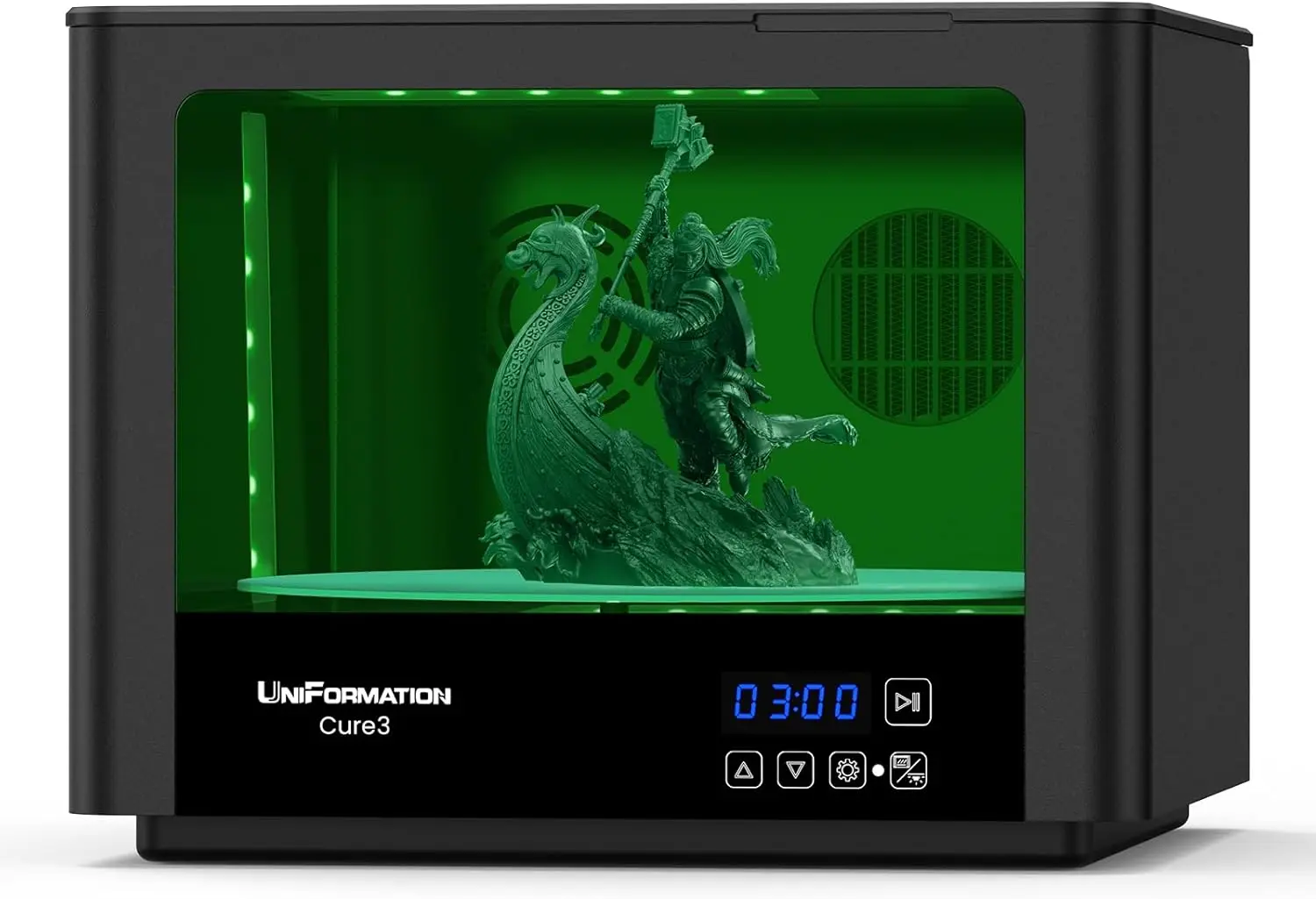 10.3-Inch UV Resin Curing Station with 360° Turntable, D282xH162mm Curing Box for 3D Prints
10.3-Inch UV Resin Curing Station with 360° Turntable, D282xH162mm Curing Box for 3D Prints