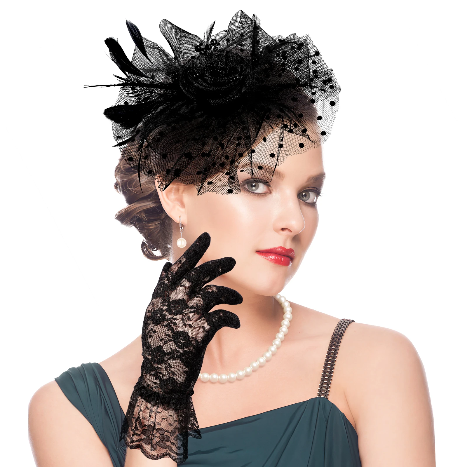 Mesh Head Flower Retro Set Elastic Headb Necklace Ear Studs Gloves Wedding Party Accessories Fascinator Headdress Hair B
Mesh Head Flower Retro Set Elastic Headb Necklace Ear Studs Gloves Wedding Party Accessories Fascinator Headdress Hair B