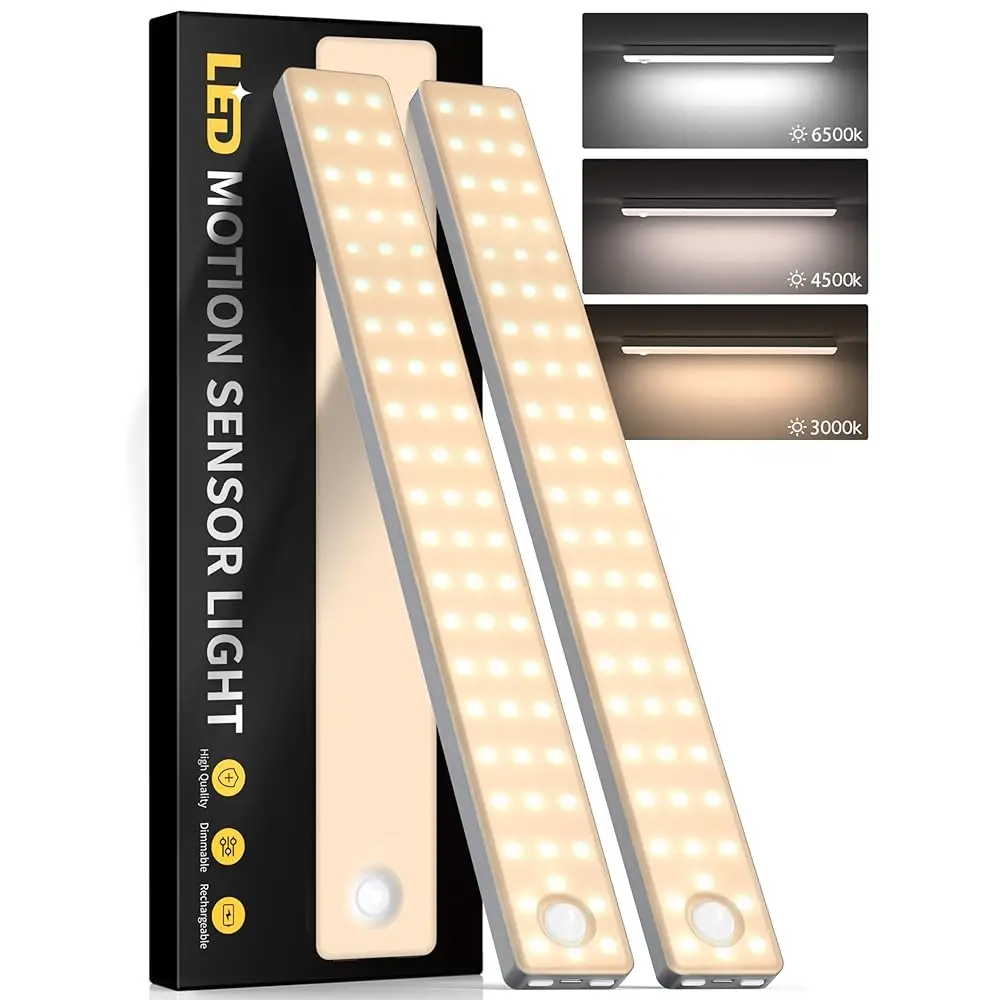 Under Cabinet Lighting,3 Color Temperatures Motion Sensor Light Indoor 2 Pack, Usb Rechargeable Battery Operated Closet Lights,
Under Cabinet Lighting,3 Color Temperatures Motion Sensor Light Indoor 2 Pack, Usb Rechargeable Battery Operated Closet Lights,