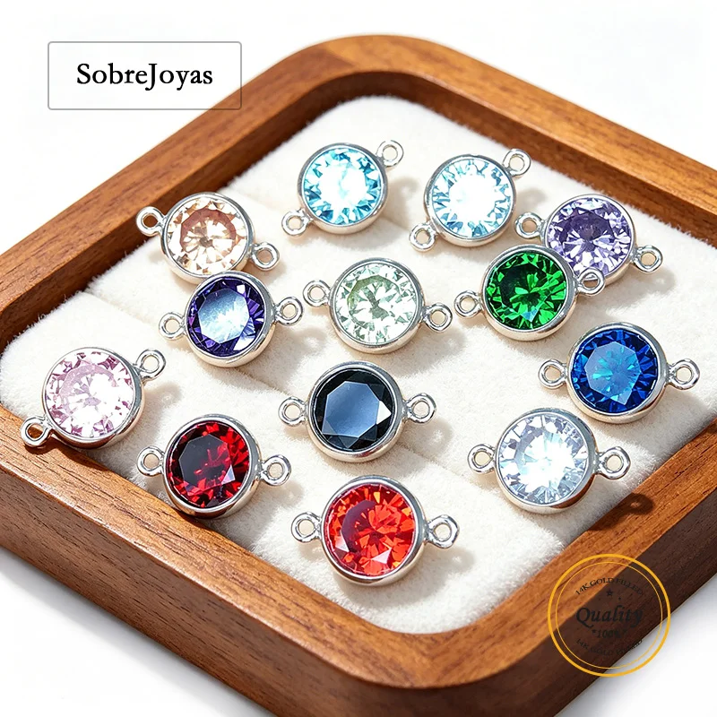 3A CZ Bezel Connector 925 Sterling Silver Birthstone Charm Pendant for DIY Necklace Jewelry Findings
3A CZ Bezel Connector 925 Sterling Silver Birthstone Charm Pendant for DIY Necklace Jewelry Findings