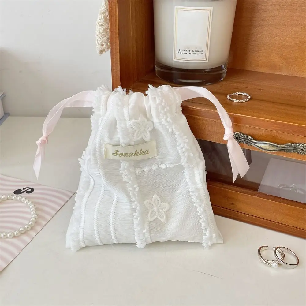 Solid Color Lace Drawstring Storage Bag Sundries Storage Portable Cloth Handbag Small Cloth Bag Large Capacity Cosmetic Bag
Solid Color Lace Drawstring Storage Bag Sundries Storage Portable Cloth Handbag Small Cloth Bag Large Capacity Cosmetic Bag
