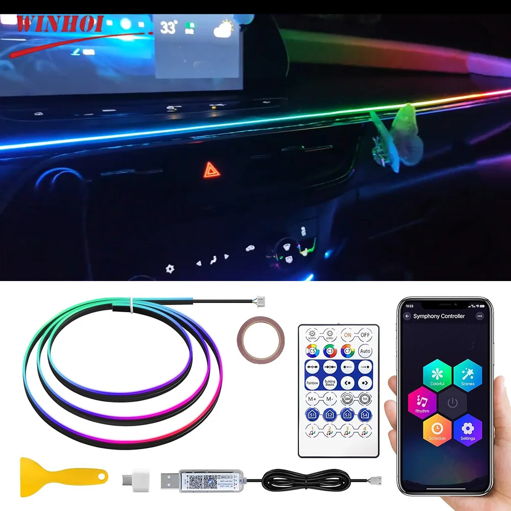 Rgb Car Interior Led Lights Strip Usb Auto Environment Lamp Dynamic Neon Automotive LED Ambient Light Strip Music Sync Rhythm
Rgb Car Interior Led Lights Strip Usb Auto Environment Lamp Dynamic Neon Automotive LED Ambient Light Strip Music Sync Rhythm