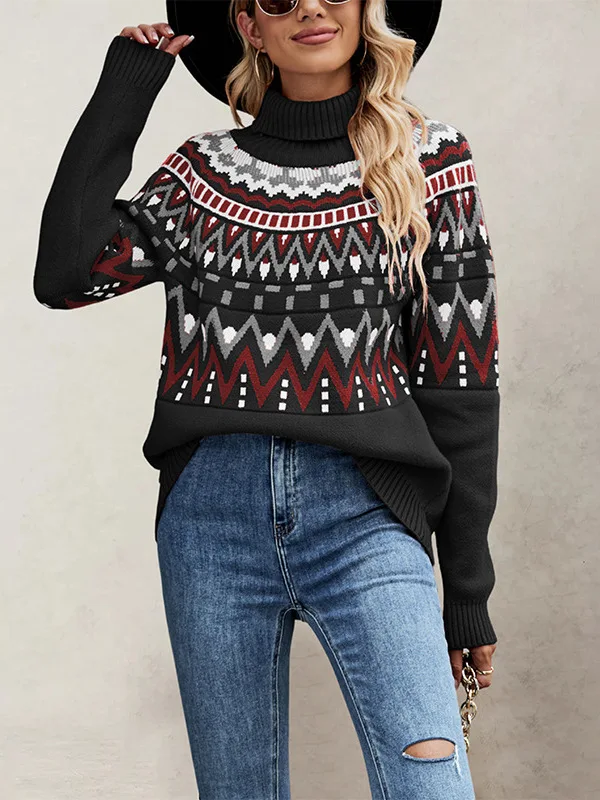 Cisas Retro Striped Color Blo High Collar Knitted Sweater Women's Loose Fit Long Sve Overhead Polyester Fiber
Cisas Retro Striped Color Blo High Collar Knitted Sweater Women's Loose Fit Long Sve Overhead Polyester Fiber