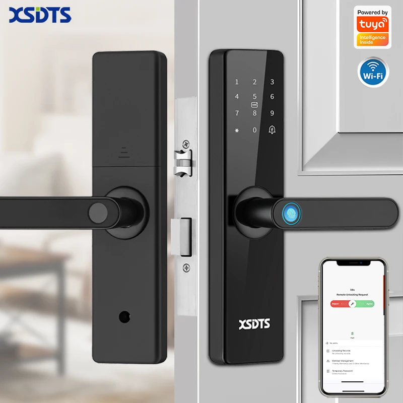 New Tuya Wifi Electronic Smart Door Lock With Biometric Fingerprint / Smart Card / Password / Key Unlock/ USB Emergency Charge
New Tuya Wifi Electronic Smart Door Lock With Biometric Fingerprint / Smart Card / Password / Key Unlock/ USB Emergency Charge