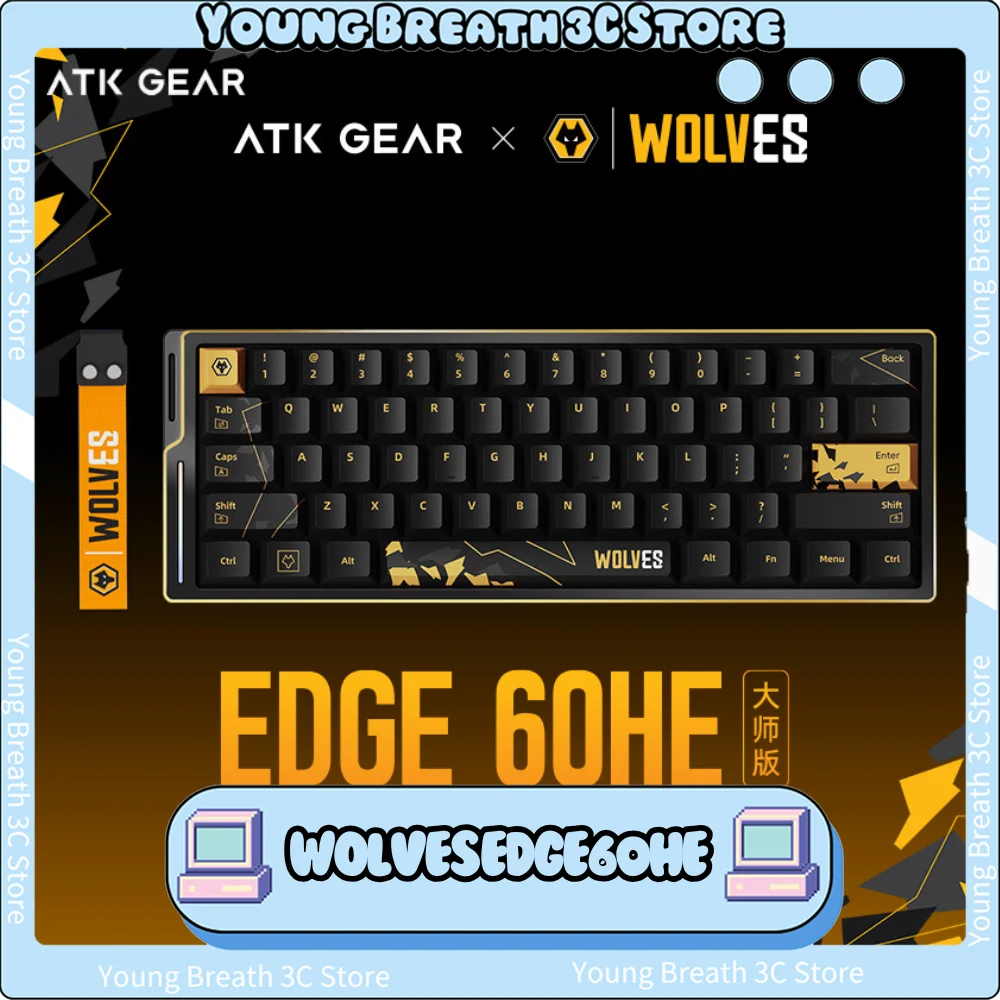 ATK WOLVES EDGE60HE Клавиатура с магнитным переключателем Проводная игровая механическая клавиатура 8000 Гц RT0.001 мм Клавиатуры из алюминиевого сплава
ATK WOLVES EDGE60HE Клавиатура с магнитным переключателем Проводная игровая механическая клавиатура 8000 Гц RT0.001 мм Клавиатуры из алюминиевого сплава