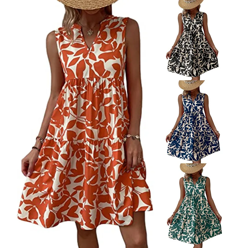 Bohemian Fashion Loose V-Neck Pleated Printed Dress Women's 2025 Foreign Trade Women's Clothing
Bohemian Fashion Loose V-Neck Pleated Printed Dress Women's 2025 Foreign Trade Women's Clothing