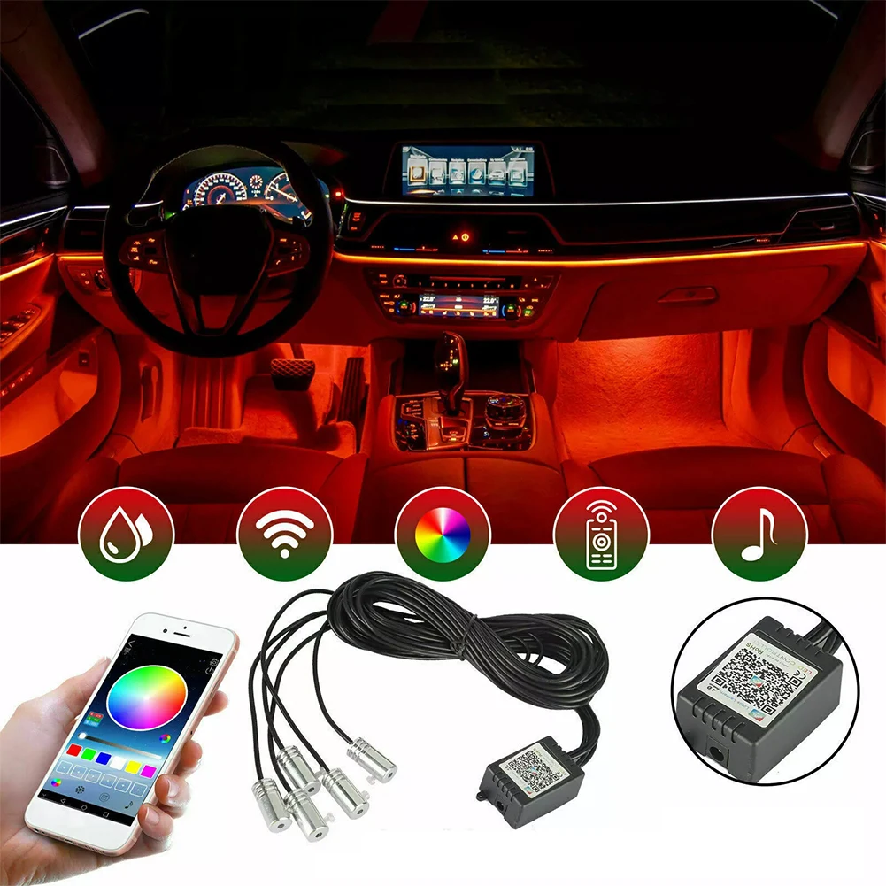 5 in 1 Interior Car LED Strip Lights with App Control Ambient Lighting Kit Atmosphere Light Car Decorations Interior Accessories
5 in 1 Interior Car LED Strip Lights with App Control Ambient Lighting Kit Atmosphere Light Car Decorations Interior Accessories