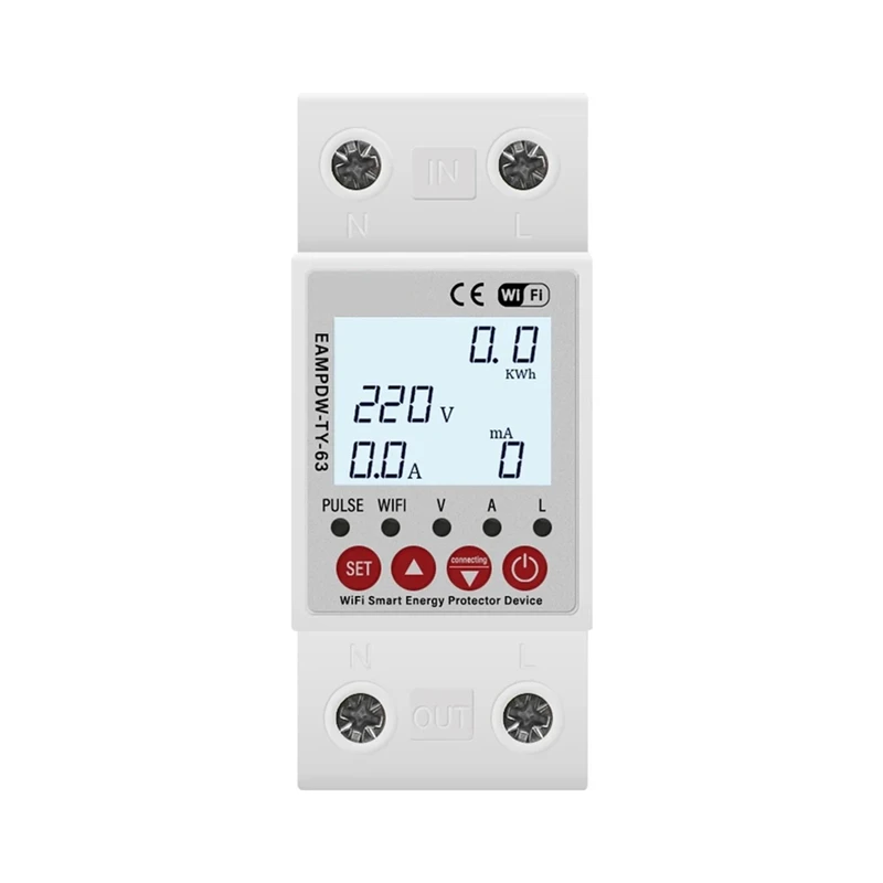 Hot Sale-2P 63A TUYA Wifi Smart Protector Relay Device Switch Breaker Earth Leakage Over Under Voltage Energy Power Kwh Meter
Hot Sale-2P 63A TUYA Wifi Smart Protector Relay Device Switch Breaker Earth Leakage Over Under Voltage Energy Power Kwh Meter