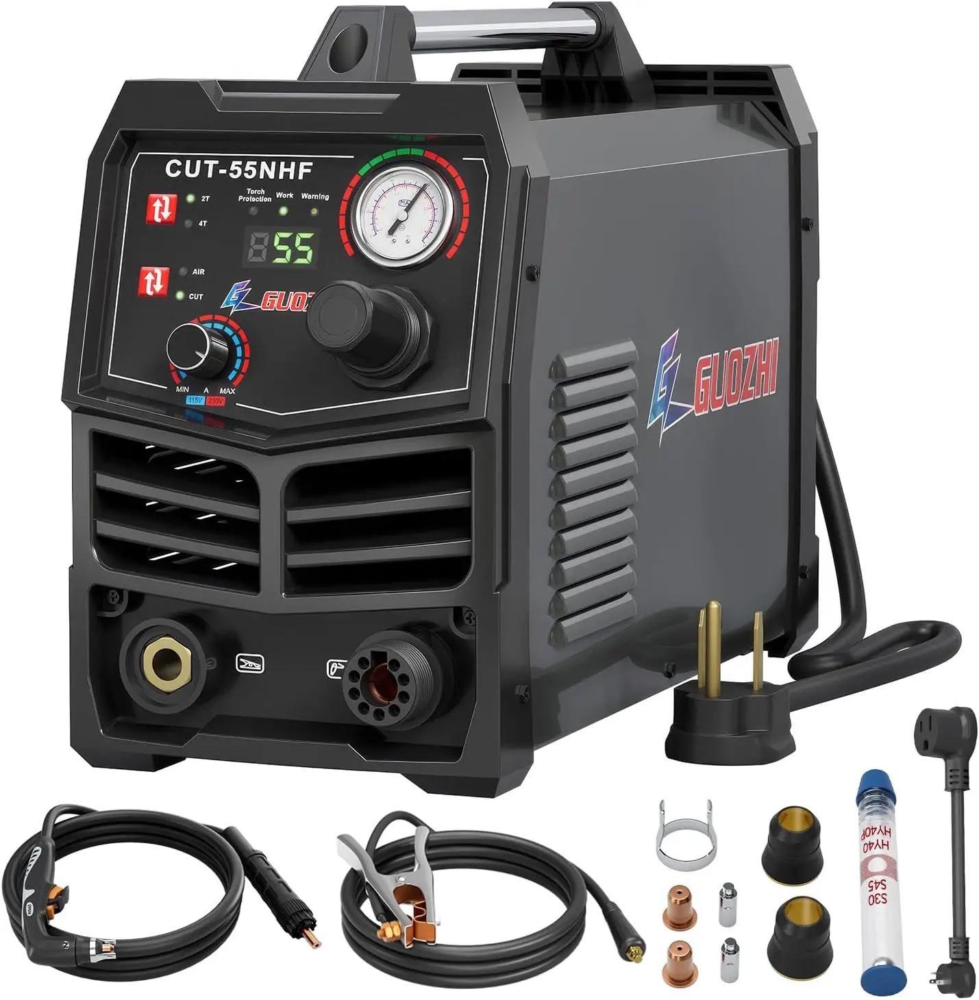 CNC Plasma Cutter, 55 Amp Non-HF Non-Touch Pilot Arc, THC Torch Height Control Enabled, Dual Voltage 110V/220V Digital Plasma
CNC Plasma Cutter, 55 Amp Non-HF Non-Touch Pilot Arc, THC Torch Height Control Enabled, Dual Voltage 110V/220V Digital Plasma