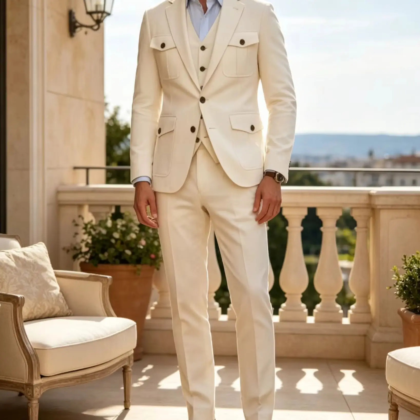 Customized Men's Suits 3 Piece Formal Single Breasted Notch Lapel Slim Fit Jacket Pants Vest Weddign Groomsmen Male Clothing
Customized Men's Suits 3 Piece Formal Single Breasted Notch Lapel Slim Fit Jacket Pants Vest Weddign Groomsmen Male Clothing