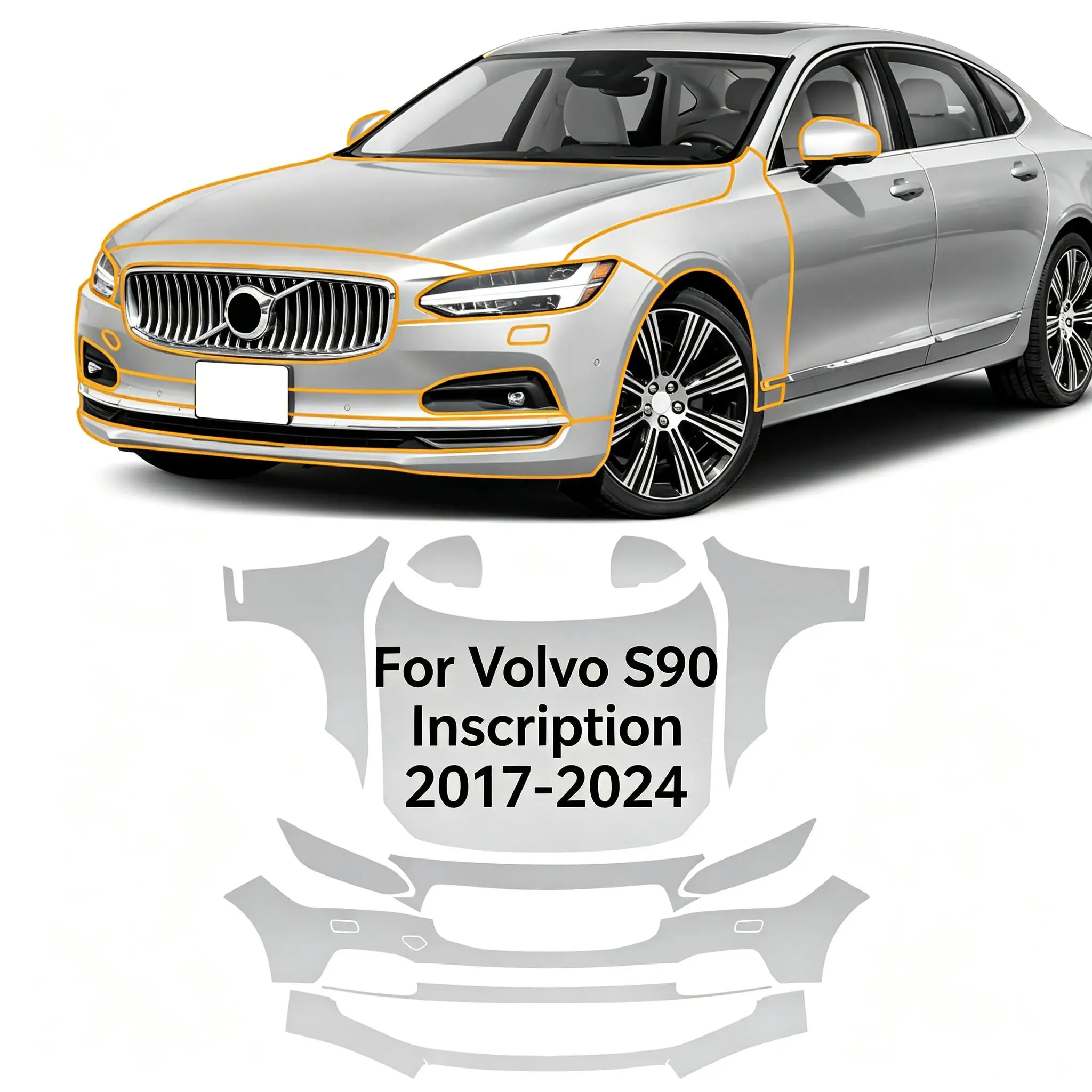 For Volvo S90 2017-2024 TPU Bumper Hood Pre-cut PPF Kit Clear Paint Protective Film Custom Anti Scratch Self Healing Shield
For Volvo S90 2017-2024 TPU Bumper Hood Pre-cut PPF Kit Clear Paint Protective Film Custom Anti Scratch Self Healing Shield
