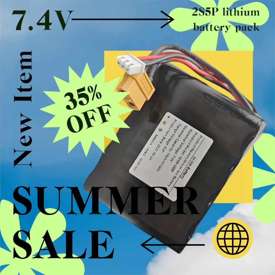 7.4V 15Ah High Capacity UAV Rechargeable Li-ion Battery 2S5P 2S5P for Various RC Airplane Quadrotor XH2.54-3P XT60
7.4V 15Ah High Capacity UAV Rechargeable Li-ion Battery 2S5P 2S5P for Various RC Airplane Quadrotor XH2.54-3P XT60