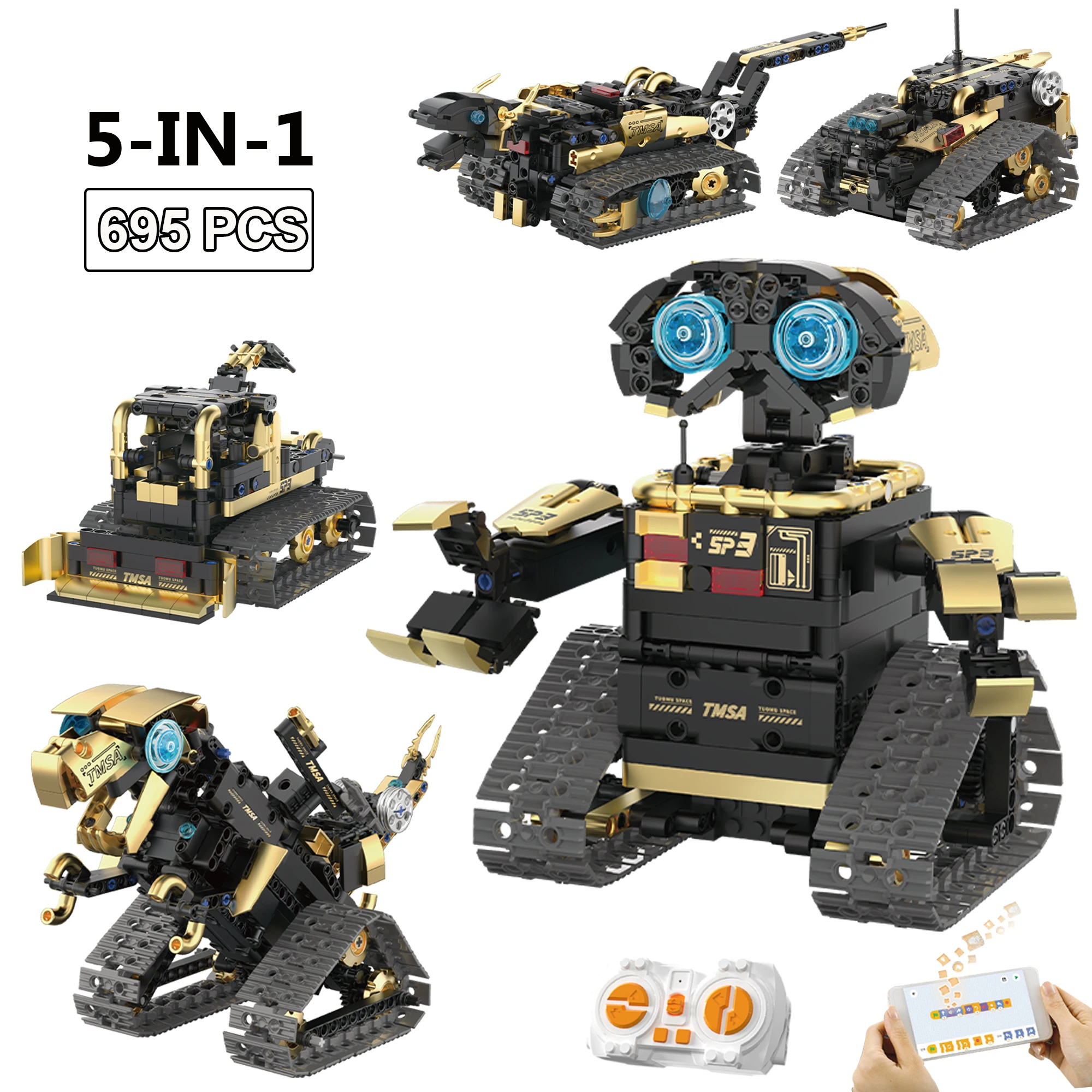 5 in 1 RC Programmable Robots Science Experiment Robot Toy DIY Building Learning Tool Education Kit for Kid
5 in 1 RC Programmable Robots Science Experiment Robot Toy DIY Building Learning Tool Education Kit for Kid
