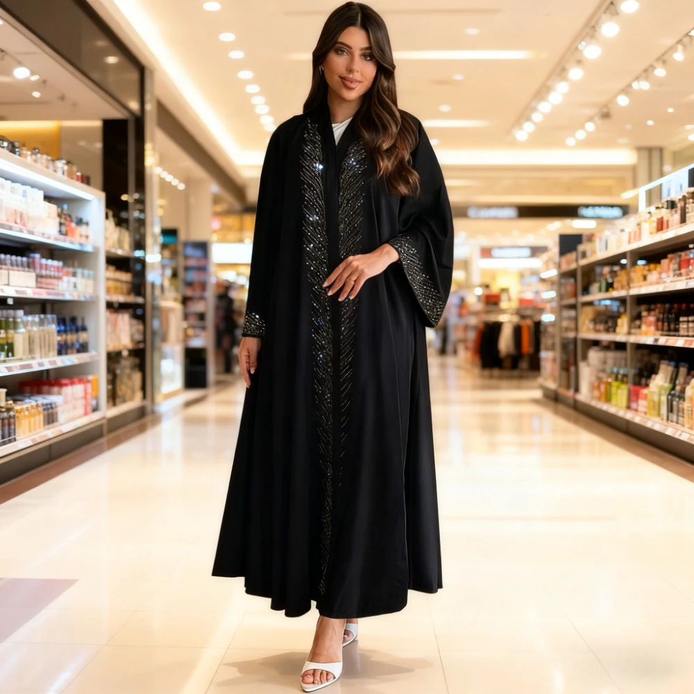 Женское платье Абая Дубай, кардиган, мусульманский марокканский кафтан с бриллиантами, Джалабия, Рамадан, Vestidos, вечерние платья, арабский длинный халат
Женское платье Абая Дубай, кардиган, мусульманский марокканский кафтан с бриллиантами, Джалабия, Рамадан, Vestidos, вечерние платья, арабский длинный халат