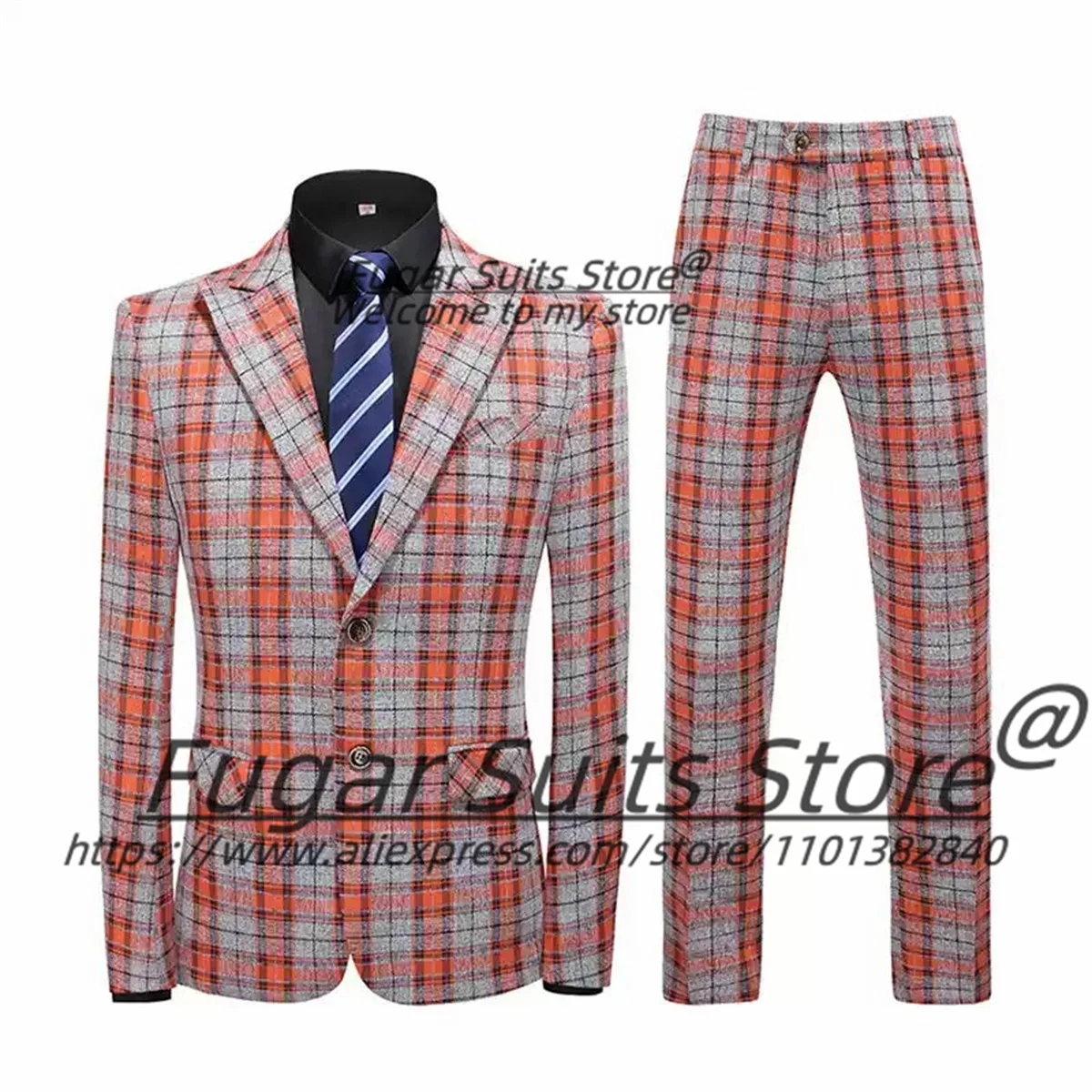 Business Classic Plaid Banquet Men Suits Customized Slim Fit Peak Lapel Groom Wedding Tuxedos 3 Pieces Sets Male Prom Blazers 
Business Classic Plaid Banquet Men Suits Customized Slim Fit Peak Lapel Groom Wedding Tuxedos 3 Pieces Sets Male Prom Blazers