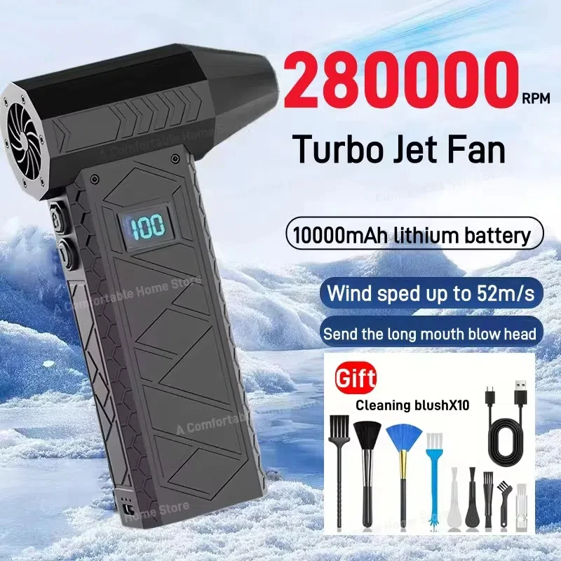 Turbo Jet Fan 280000RPM Electric Air Duster Adjustable Wind Speed Turbo Violent Blower Rechargeable Light Car Clean New 2025
Turbo Jet Fan 280000RPM Electric Air Duster Adjustable Wind Speed Turbo Violent Blower Rechargeable Light Car Clean New 2025