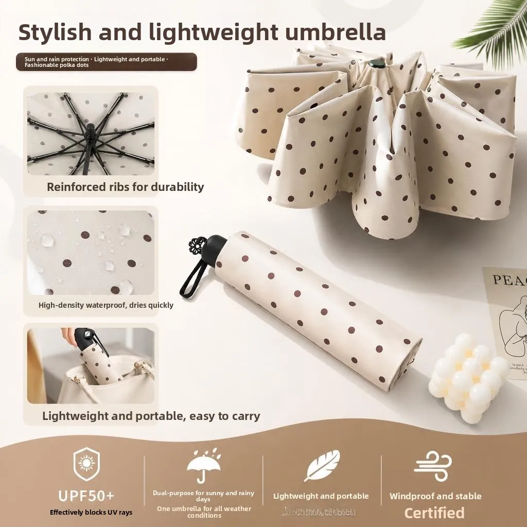 Portable Outdoor Sunshade Umbrella Women's Compact UV Protection Retro Folding Ins Weather Resistant Polyester Fibre Polka Do...
Portable Outdoor Sunshade Umbrella Women's Compact UV Protection Retro Folding Ins Weather Resistant Polyester Fibre Polka Do...