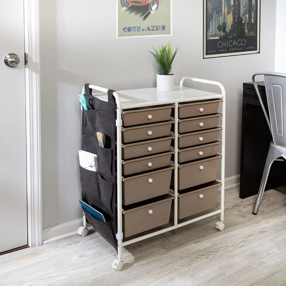 Honey Can Do 12-Drawer Metal Rolling Storage Cart with Side Pockets CRT-09104 White
Honey Can Do 12-Drawer Metal Rolling Storage Cart with Side Pockets CRT-09104 White