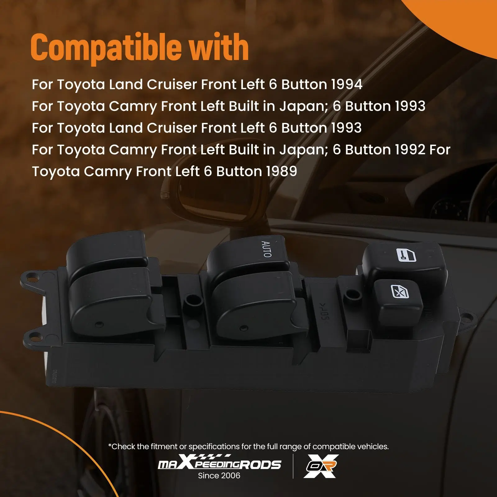 Master Power Window Control Switch for Toyota Camry Land Cruiser 1989-94 SW3554
Master Power Window Control Switch for Toyota Camry Land Cruiser 1989-94 SW3554