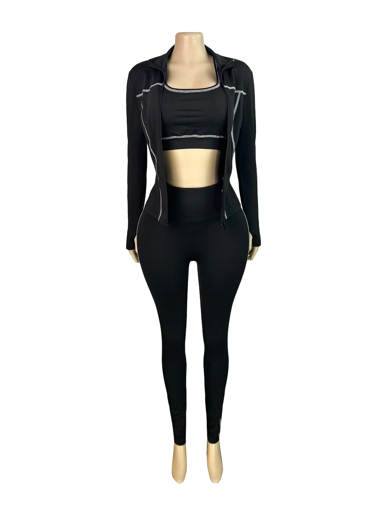 Casual Tracksuit 3 Piece Set Women Elastic Vest+Zip Cardigan Jacket+Skinny Leggings Matching Daily Sporty Style Shapewear
Casual Tracksuit 3 Piece Set Women Elastic Vest+Zip Cardigan Jacket+Skinny Leggings Matching Daily Sporty Style Shapewear