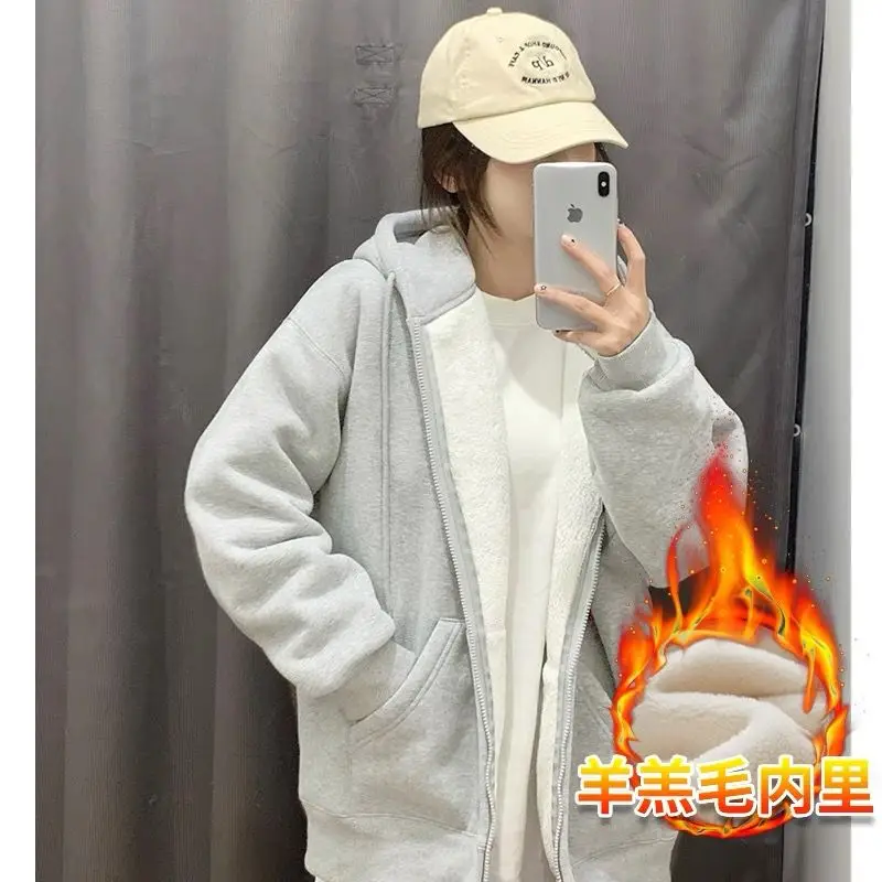 Solid Zipper Pockets Cotton Long Sleeve Outerwear Elegant Fashion Harajuku Female Clothes Loose Casual All Match Sweatshirt
Solid Zipper Pockets Cotton Long Sleeve Outerwear Elegant Fashion Harajuku Female Clothes Loose Casual All Match Sweatshirt