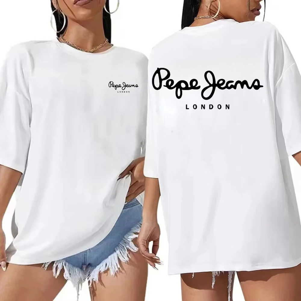 Летняя женская футболка с логотипом Pepe-Jeans-London, хлопковая футболка с коротким рукавом, роскошная брендовая футболка, женская одежда, топы Y2k, уличная одежда унисекс
Летняя женская футболка с логотипом Pepe-Jeans-London, хлопковая футболка с коротким рукавом, роскошная брендовая футболка, женская одежда, топы Y2k, уличная одежда унисекс